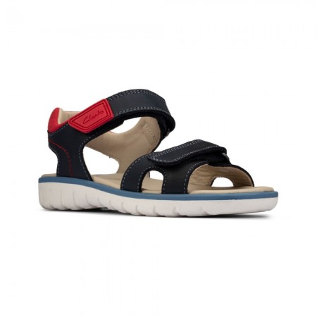 Παιδικό δερμάτινο πέδιλο Clarks Roam Surf K 26158050 μπλε